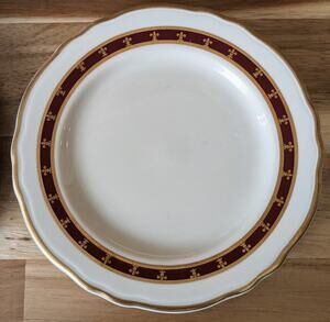 Vintage Homer Laughlin Best China 6" Bread Plates Set of 5 Burgundy Gold Fleur